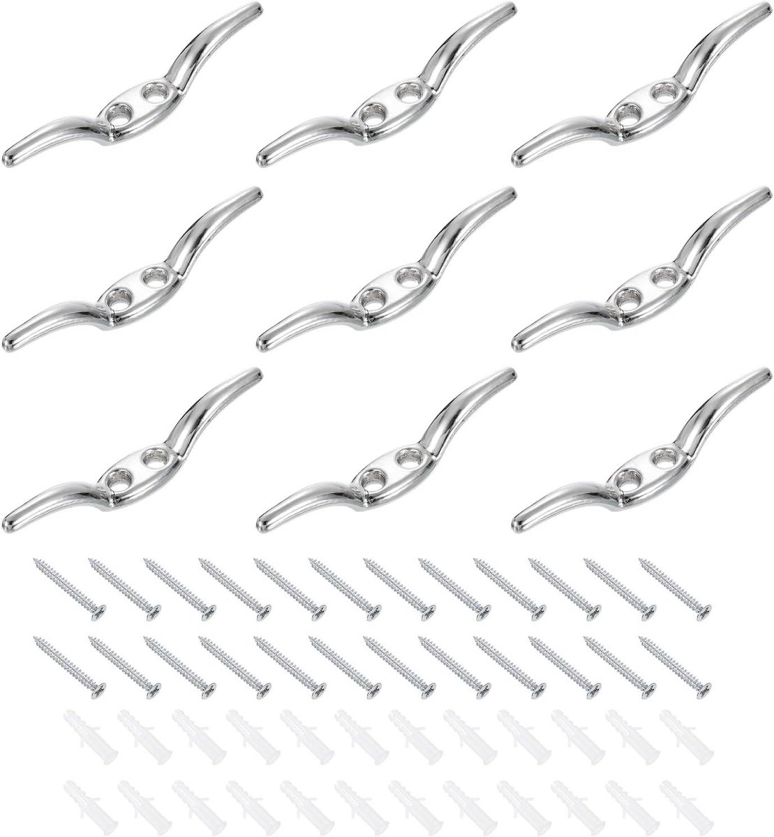 Jaloeziekoordhouders - Koord Bevestigers - Raambekleding Netjes - Zinklegering Materiaal - 12 Stuks - Zilver