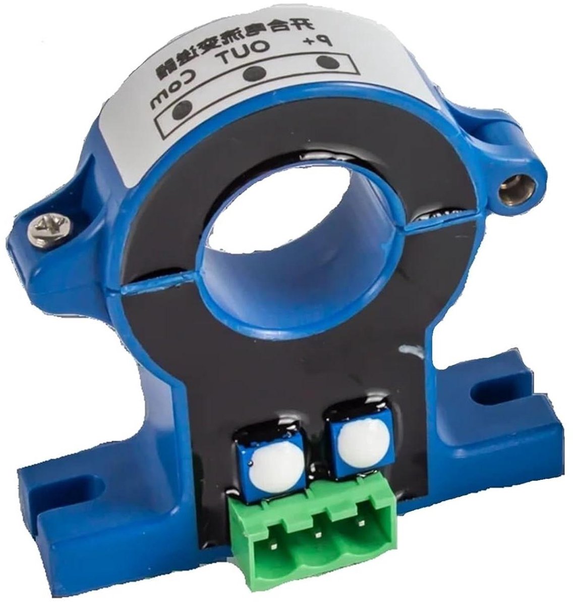 Stroombewakingssensor - Ampère zender - Stroom meten - Draadloze omvormer - 38mm gat - Zwart