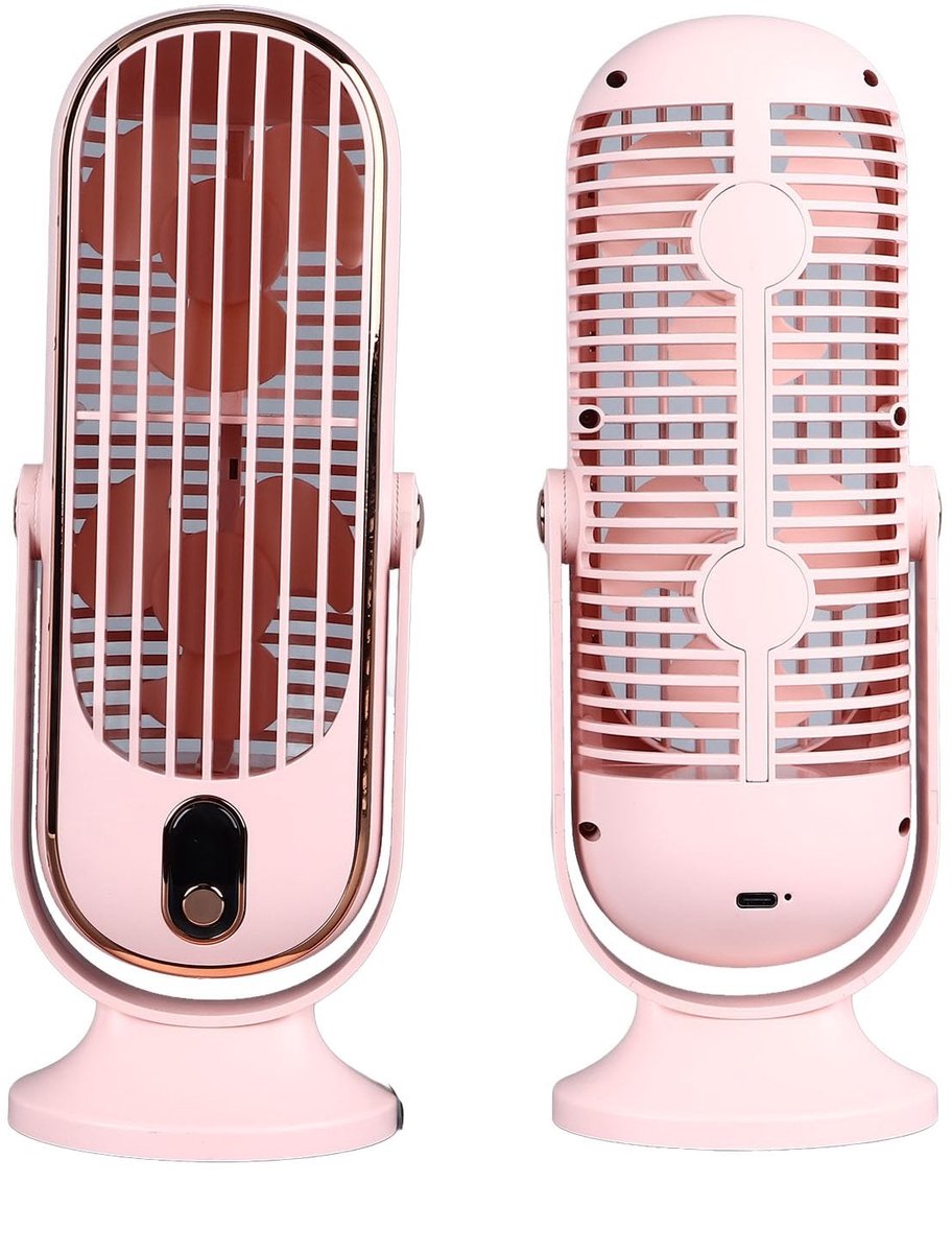 ONF3 - Stille USB-torentafelventilator - 5 Snelheden - Energiezuinig en Geluidsarm - Roze - Desktopventilator - Perfect voor Thuiswerk - Compact...