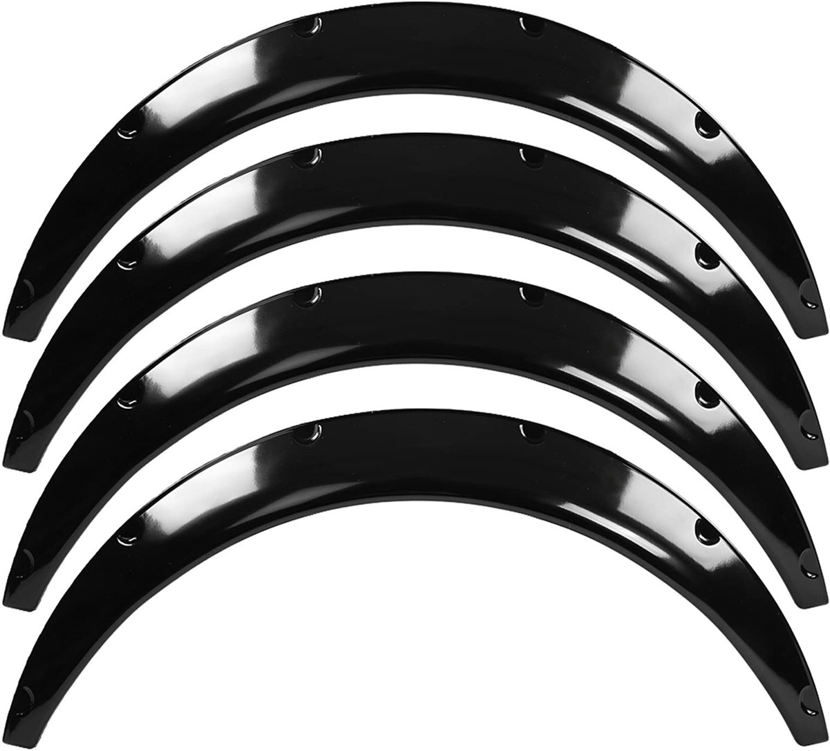 aladdien - Auto spatborden - Flexibel en universeel - Extra breed 90 mm - Zwart - Bescherming tegen vuil - Geschikt voor de meeste auto's - 4 stuks