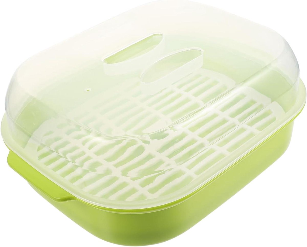 Stoommand Magnetron - Voedsel Stoompan - Gezond Koken - Met Ventilatiegat - 27 x 20.5 cm - Groen