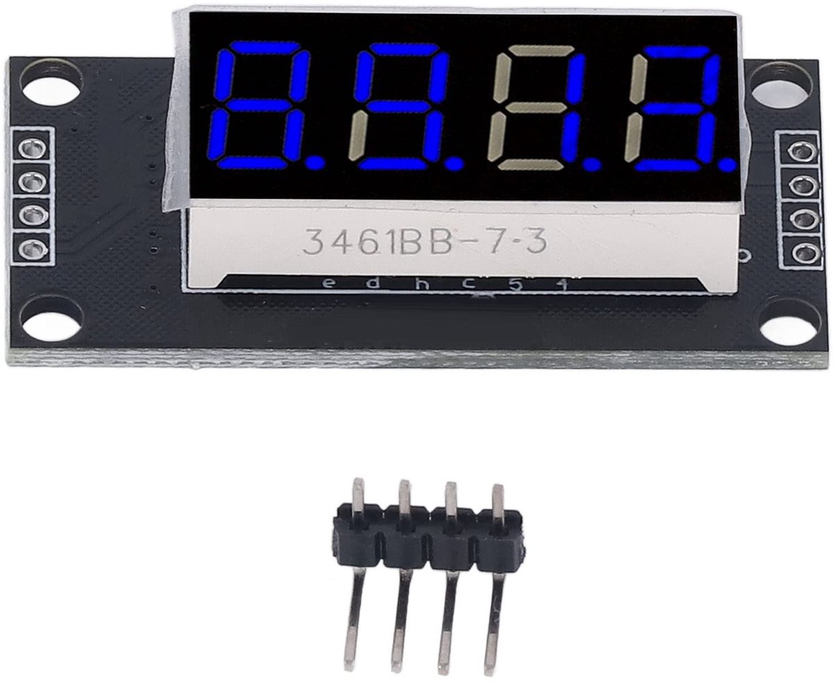 aladdien - 4-cijferige Buis LED Displaymodule - TM1637 Chip - Eenvoudige installatie - Blauwe LED - Klokweergave - Perfect voor hobbyprojecten - Com..