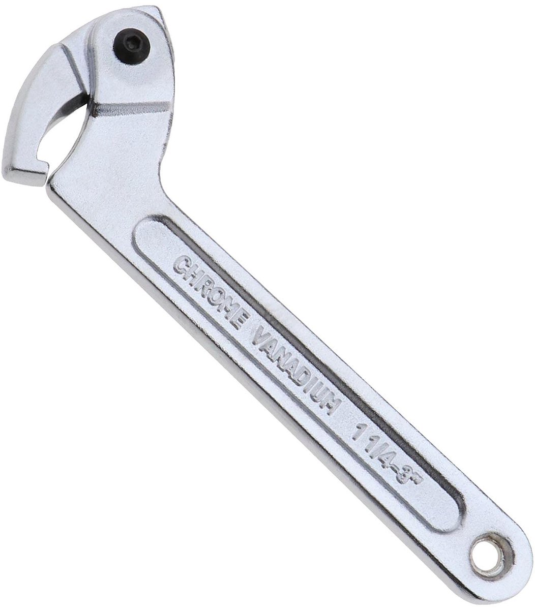 aladdien - Adjustable C-lock hook wrench tool - C-vormige inbussleutel - 21 cm lengte - Verstelbaar - Geschikt voor moeren 32-76mm - Duurzaam ontwer..