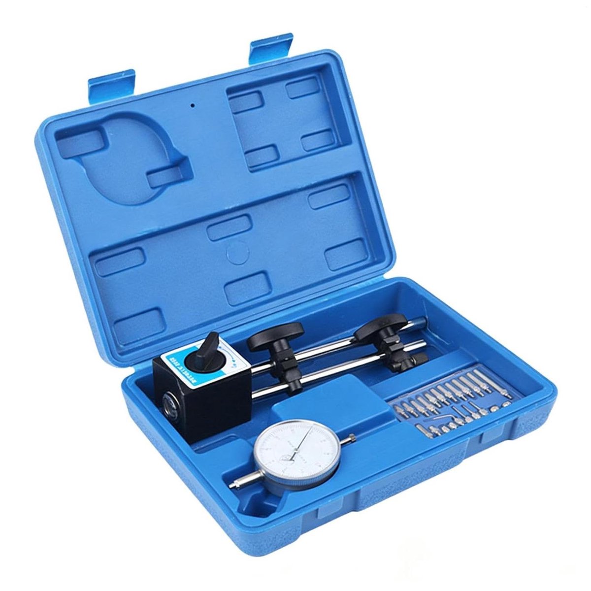 Digitale meetklok - Precisie meter - Nauwkeurig meten - Magnetische basis - 0-1 inch - Zilver
