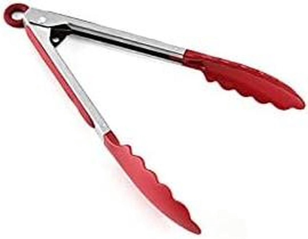 Voedsel Tang - Keuken Clip - Serveren Salade - Antislip Geribbeld - 9 Inch - Zwart