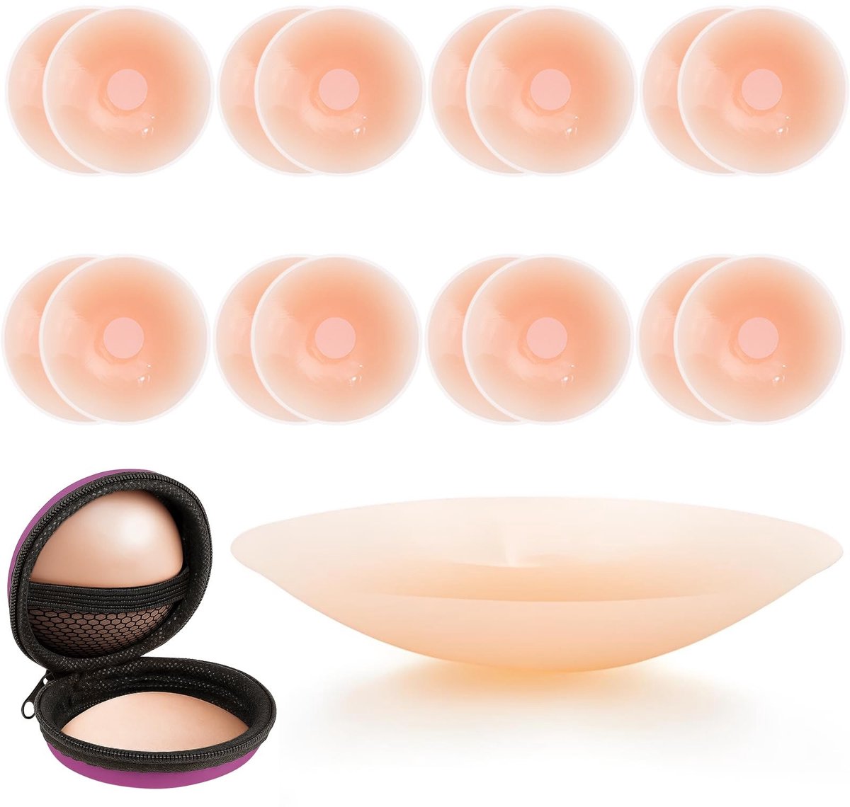 ONF3 - Tepelhoezen voor Dames - Herbruikbare en Zelfklevende Tepelafdekkingen - Ultradunne Siliconen - Hypoallergene Nipple Covers - Onzichtbaar...