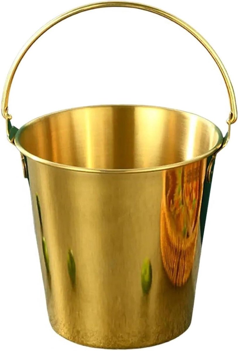 Metalen ijsemmer - Salade emmer - Drankjes koelen - Stijlvol ontwerp - 12.6 cm hoog - Goud