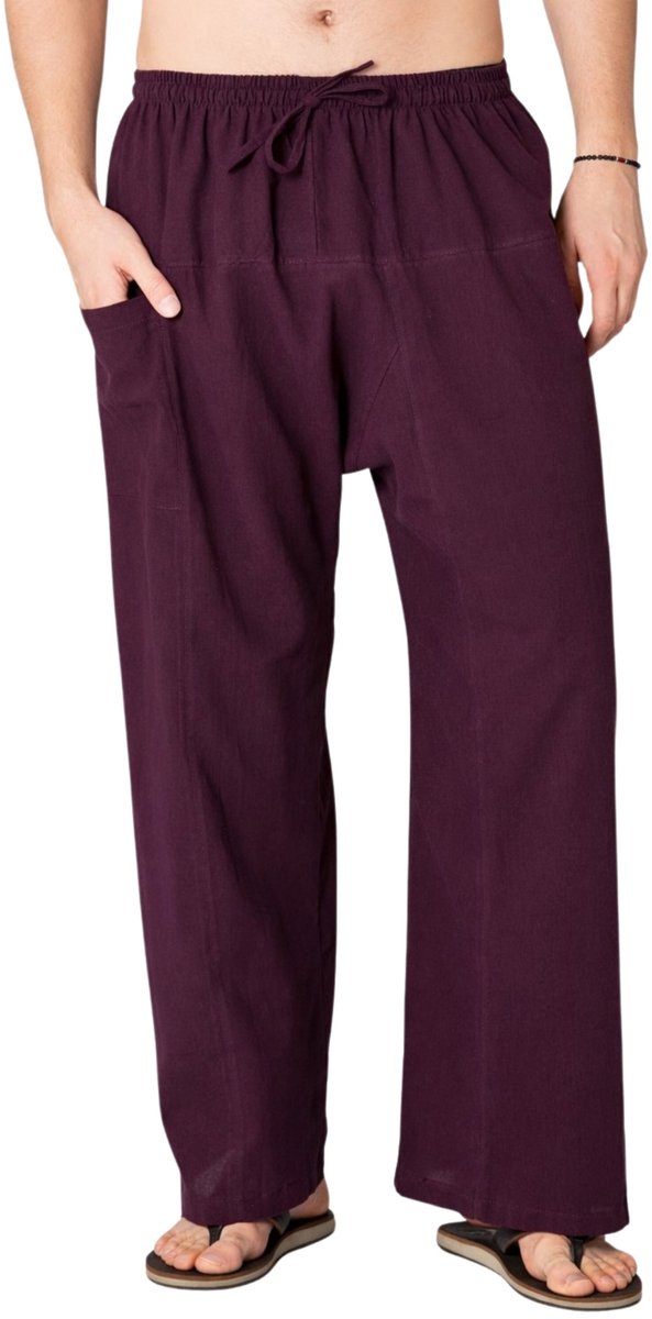 PANASIAM lichte katoenen broek dames, heren - Comfortbroek, baggy vissersbroek