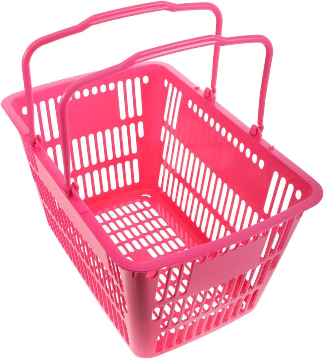 Opbergmand - Plastic mand - Boodschappen doen - Ergonomisch handvat - 38 Liter - Roze