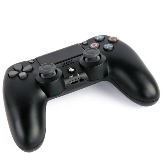 GMB Gaming Draadloze Game Controller voor PS4 en PC - Dual Vibration, LED Lichtbalk, Ergonomisch Ontwerp voor Comfortabel en Realistisch Spel, Zwart