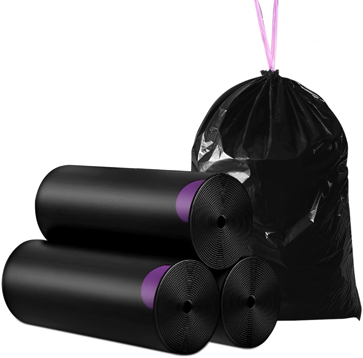 aladdien - Afvalzakken - Sterke afvalzakken - 261 stuks - Zwart - Trekband - Geschikt voor huis, tuin, industrie en gastronomie - 25-35 liter