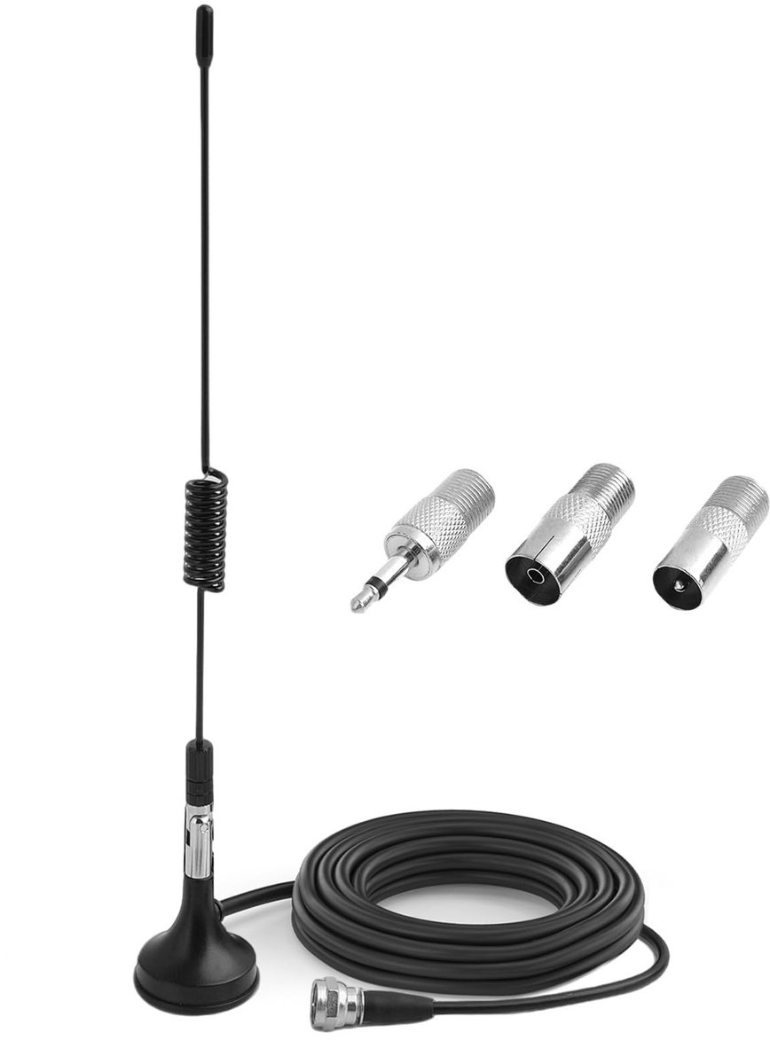 ONF3 - FM Radio Antenne - Digitale telescopische antenne - Perfecte ontvangst - Zwart - Magnetische basis - Geschikt voor thuisgebruik - Inclusi...