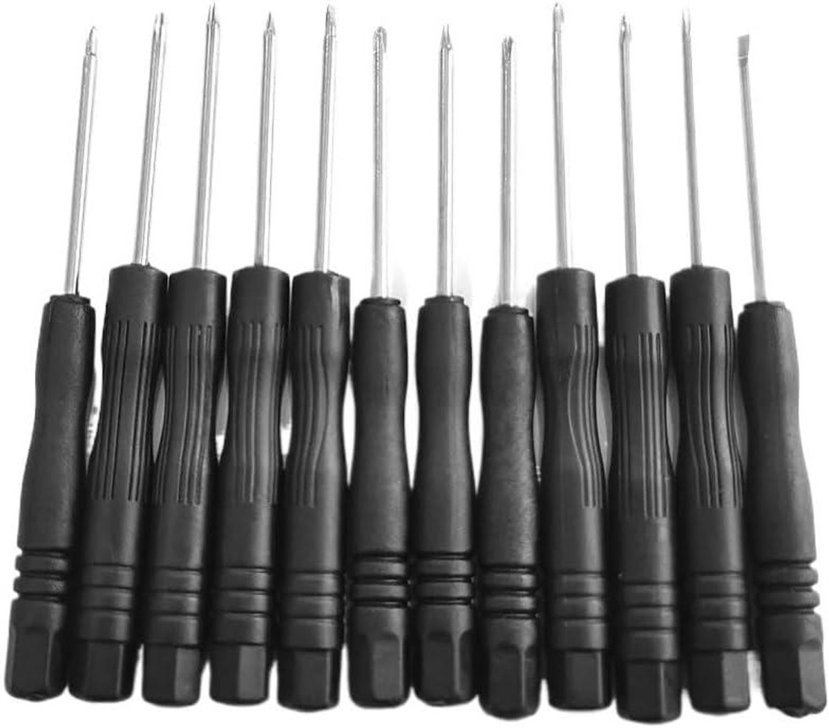 Kleine Schroevendraaiers - Precisie Set - Elektronica Reparatie - Chroom-Vanadium Staal - 12 Stuks - Diverse Kleuren