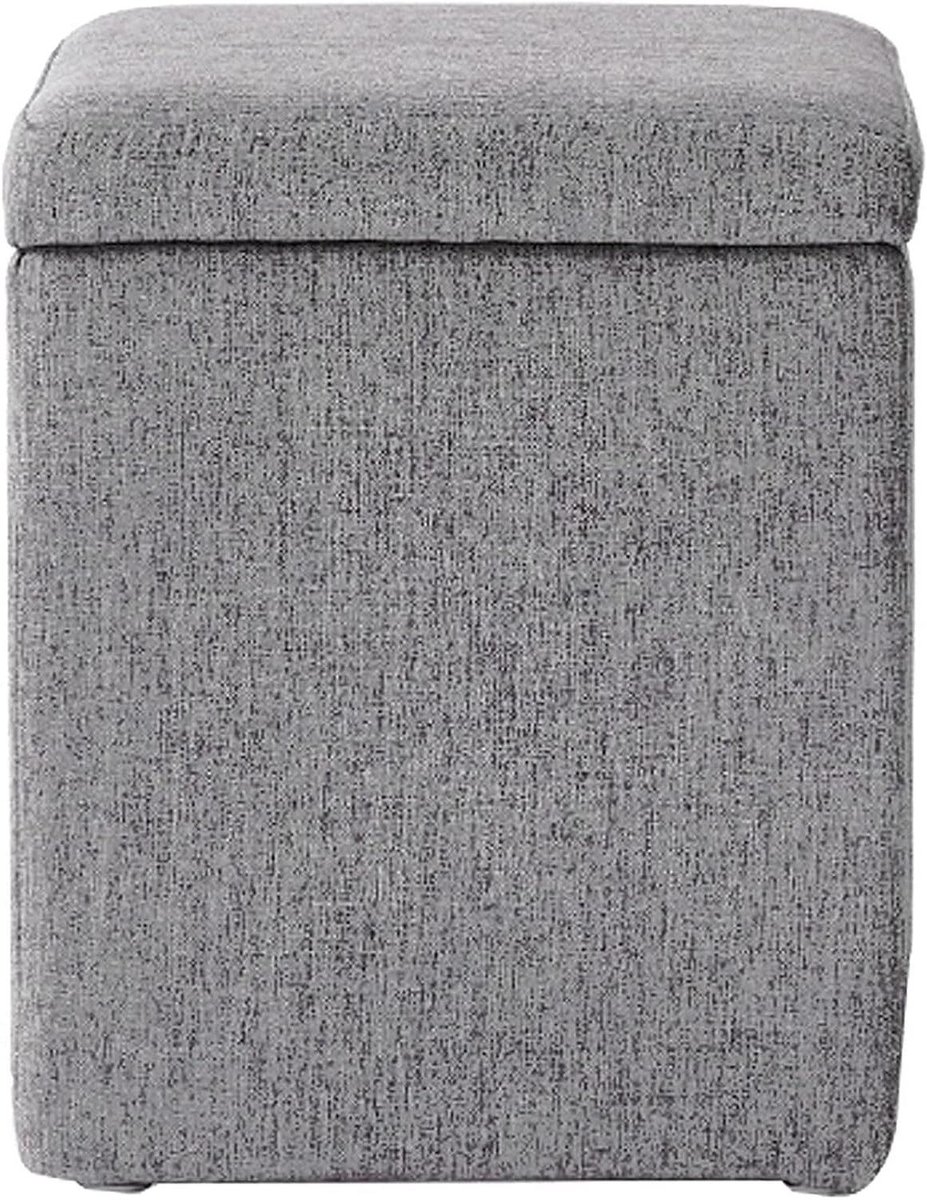 Voetenbank Kubus - Opbergkruk - Voeten Rusten - Opvouwbaar - 29x29x355 cm - Grijs