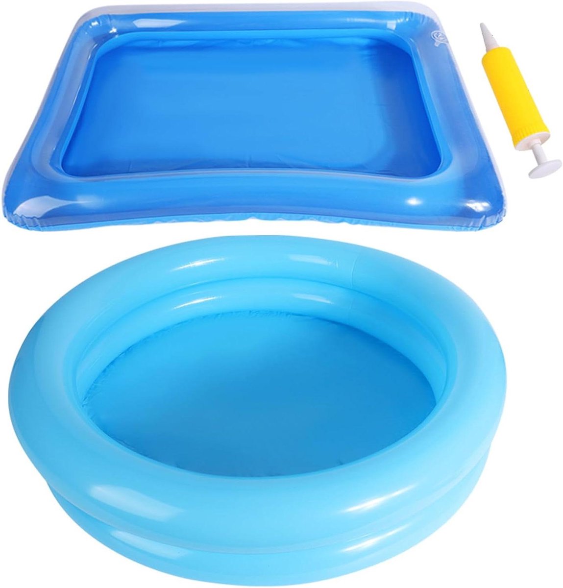 Opblaasbaar Voetenbad - Draagbaar Zwembad - Ontspannend Duiken - Ruime Watercapaciteit - 60 cm Diameter - Blauw