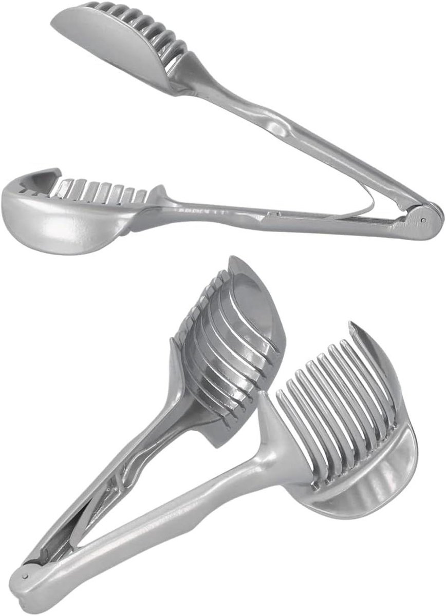 Voedselsnijder - Fruittang - Groenten Snijden - Clip-on Ontwerp - 18x8 cm - Zilver