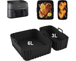 Siliconen inzetstukken voor Philips Dual Basket Airfryer 3000 - 2 stuks