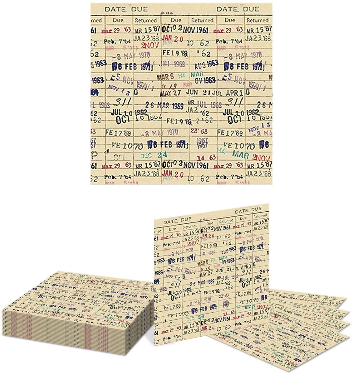 ONF3 - Vintage Drink Napkins - Bibliotheek Kaart - Perfect voor Feestjes - 24 Stuks - Papier - Voor Boekliefhebbers - Decoratie
