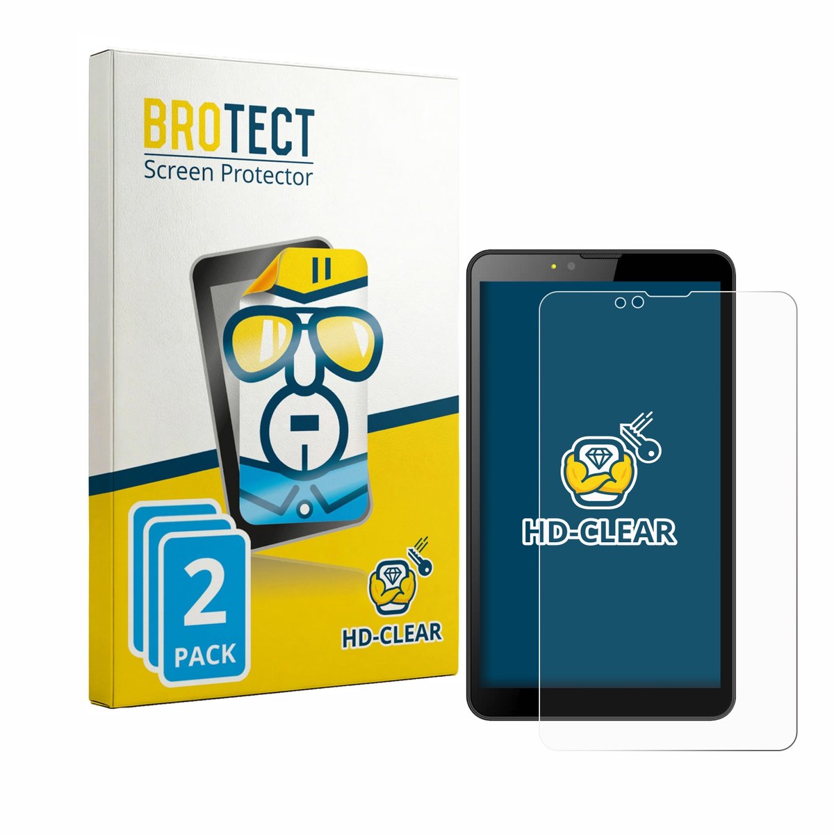 BROTECT - Screenprotector voor Brave BT7X1 - Folie Beschermfolie transparant 2 Stuks