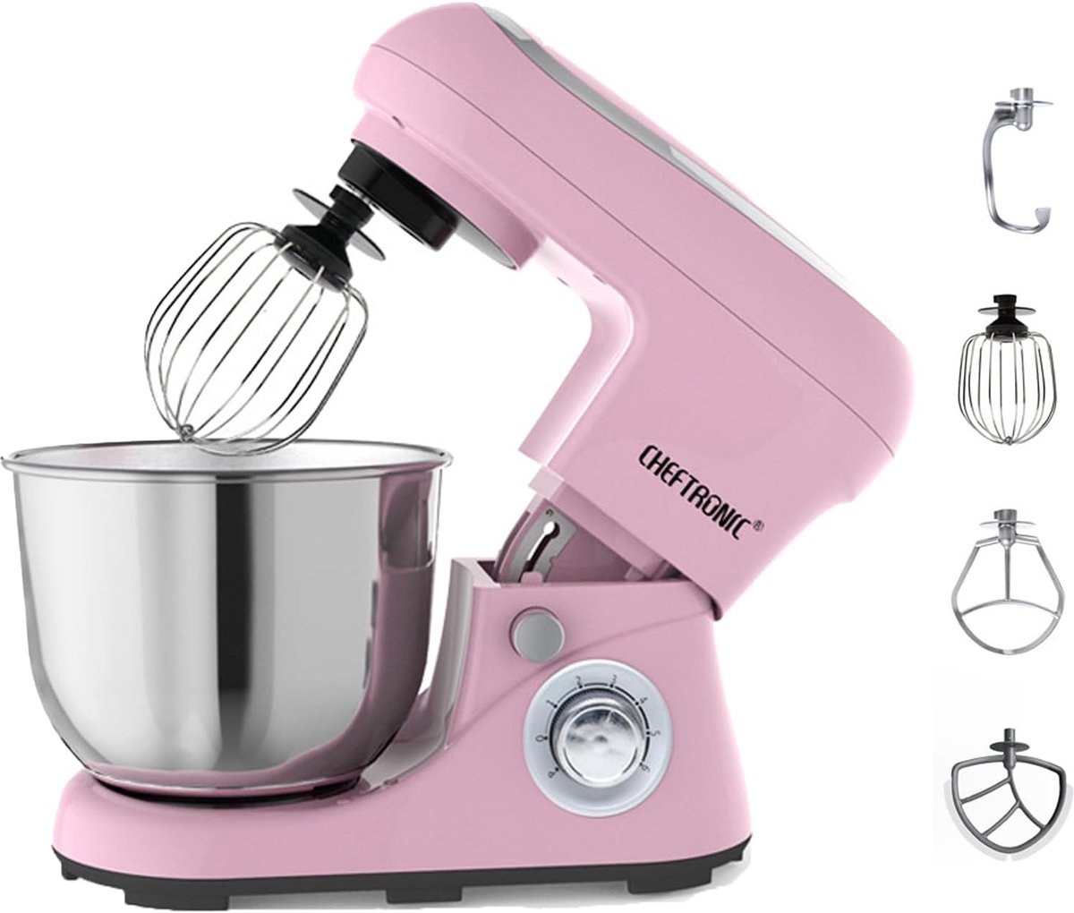 Keukenmachine - Mixer - Bakken en Koken - 6 Snelheden - 5L Kom - Beige