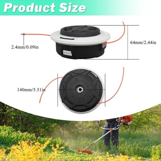Tweedelige trimmerkoppen geschikt voor de Stihl C 26-2 Autocut en bosmaaierkoppen geschikt voor de Stihl FS55, FS56, FS70, FS80, FS85, FS87, FS89, FS90, FS91, FS94, FS111, FS120, FS131, FS240 en series. — afbeelding 2