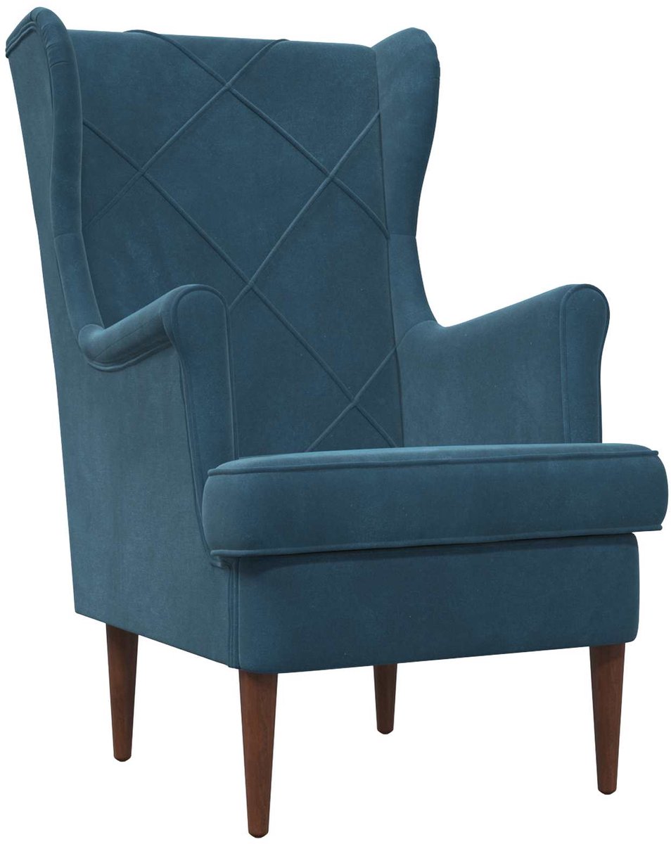 vidaXL - Fauteuil - Blauw - Fluweel
