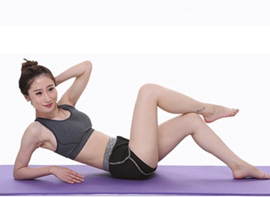 Yogamat - Sportmat Fitnessmat - Thuis Sporten - Milieuvriendelijk TPE Materiaal - 90x185cm - Paars van Yogamat — afbeelding 5