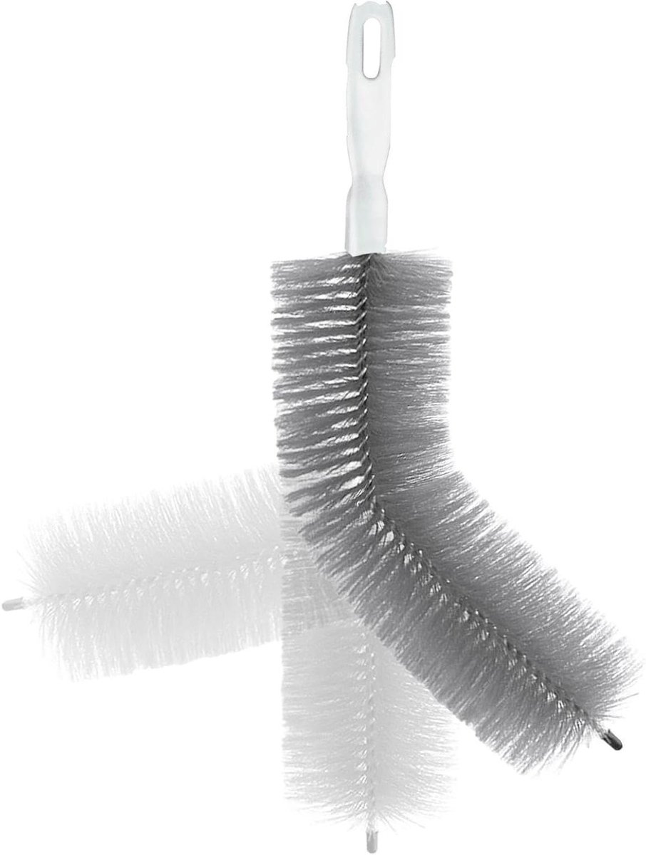 Ventilator Reiniger - Microvezel Borstel - Stof Vrij Maken - Buigbaar Ontwerp - 2 Stuks - Grijs
