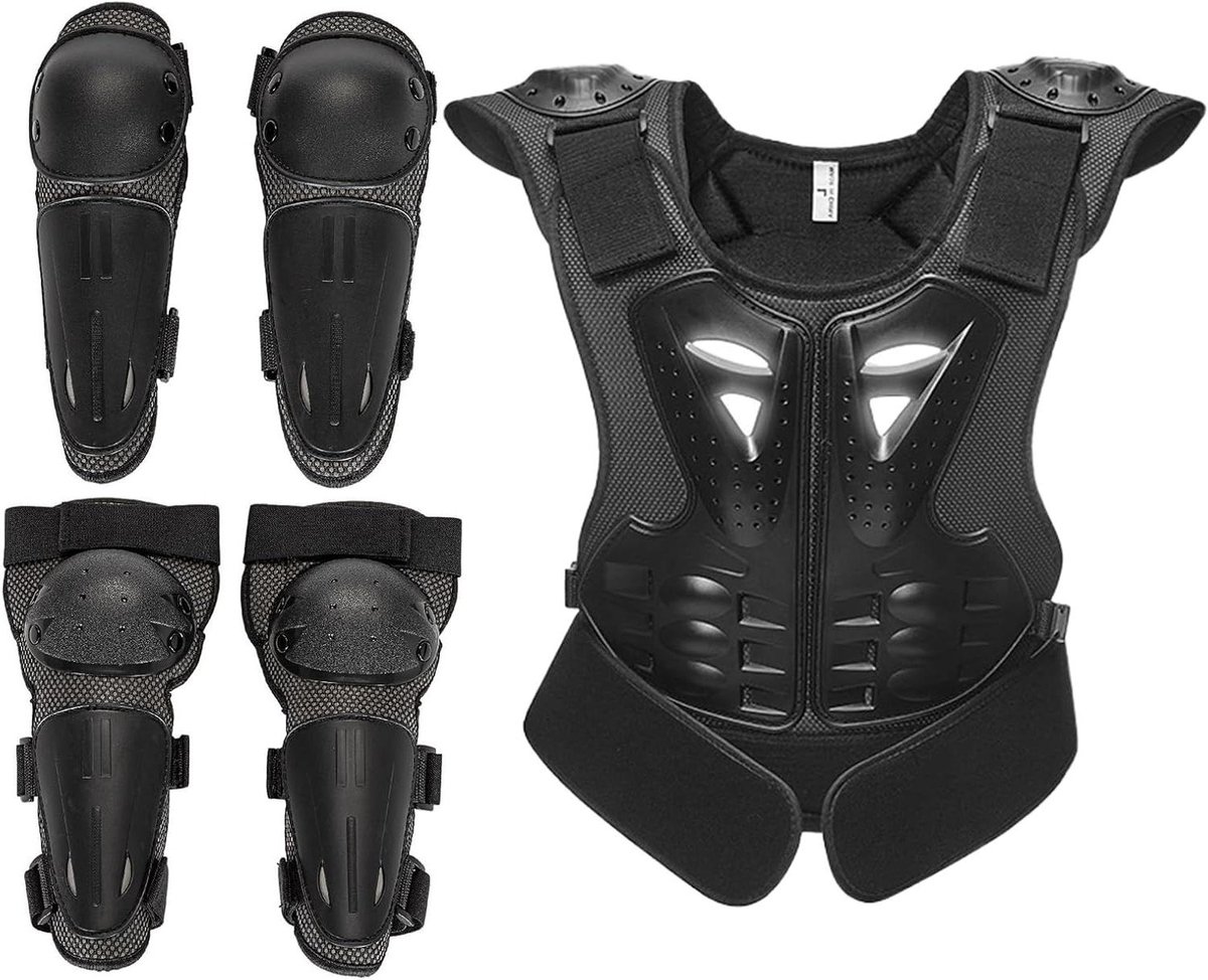 Beschermende Motorkleding - Lichaamsvest Set - Outdoor Activiteiten - Volledige Lichaamsbedekking - 40 x 29 x 10 cm - Zwart