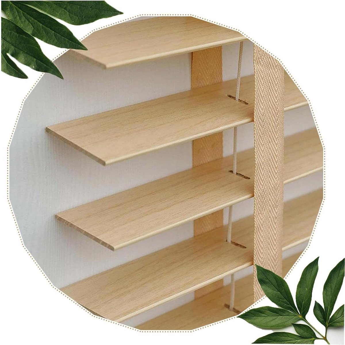 Houten Jaloezieën - Licht filterend - Privacy Creëren - Natuurlijk Lindehout - 50mm Lamellen - Houtkleur