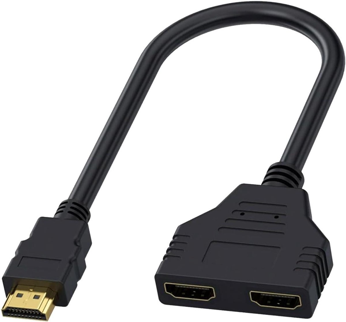 HDMI Splitter - Signaal Verdeler - Beeld Delen - Plug and Play - 1 naar 2 Poorten - Zwart