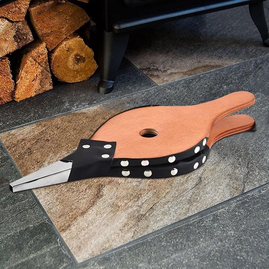 Blaasbalg Vuurplaats - Haardgereedschap - Vuur Aanmaken - Gerichte Luchtstroom - 41 x 15 cm - Bruin — afbeelding 3