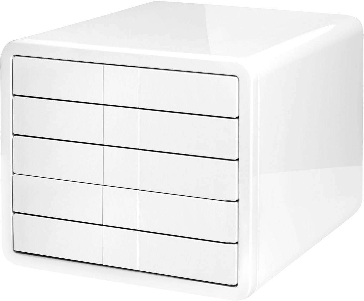 aladdien - Ladebox - 5 Laden - Perfect voor kantoor en thuis - Wit - A4/C4 formaat - Functioneel en stijlvol - Geschikt voor documenten en kantoorbe...