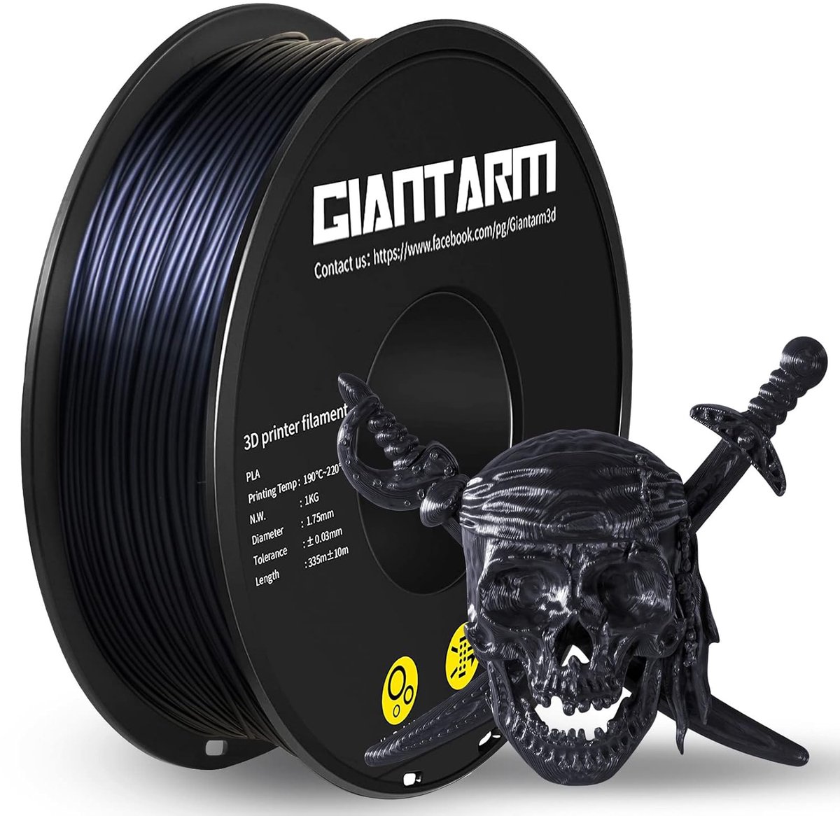 PLA Filament - 3D Printmateriaal - Creatief Ontwerpen - Zijdeachtige Afwerking - 1 kg - Zwart