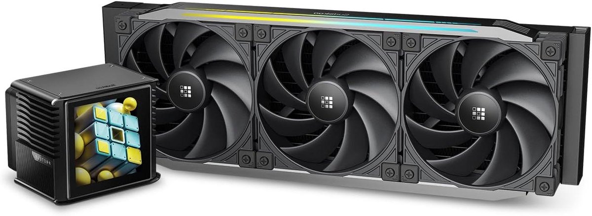 CPU Waterkoeler - AIO Koeler - Computer Koelen - Aanpasbaar LCD Scherm - 360mm - Zwart