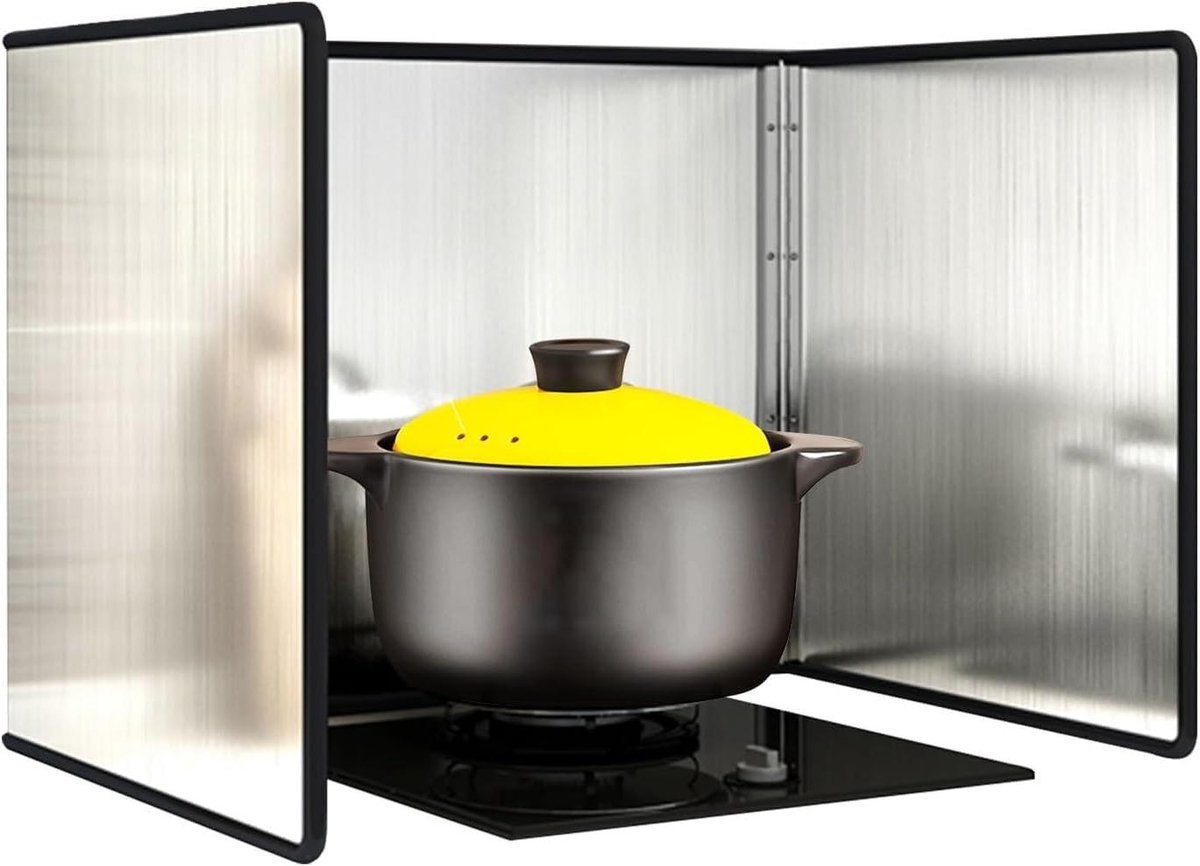 Spatbeschermer Keuken - Olie Guard - Koken Schoonhouden - Opvouwbaar Ontwerp - 30x40x40cm - Zilver