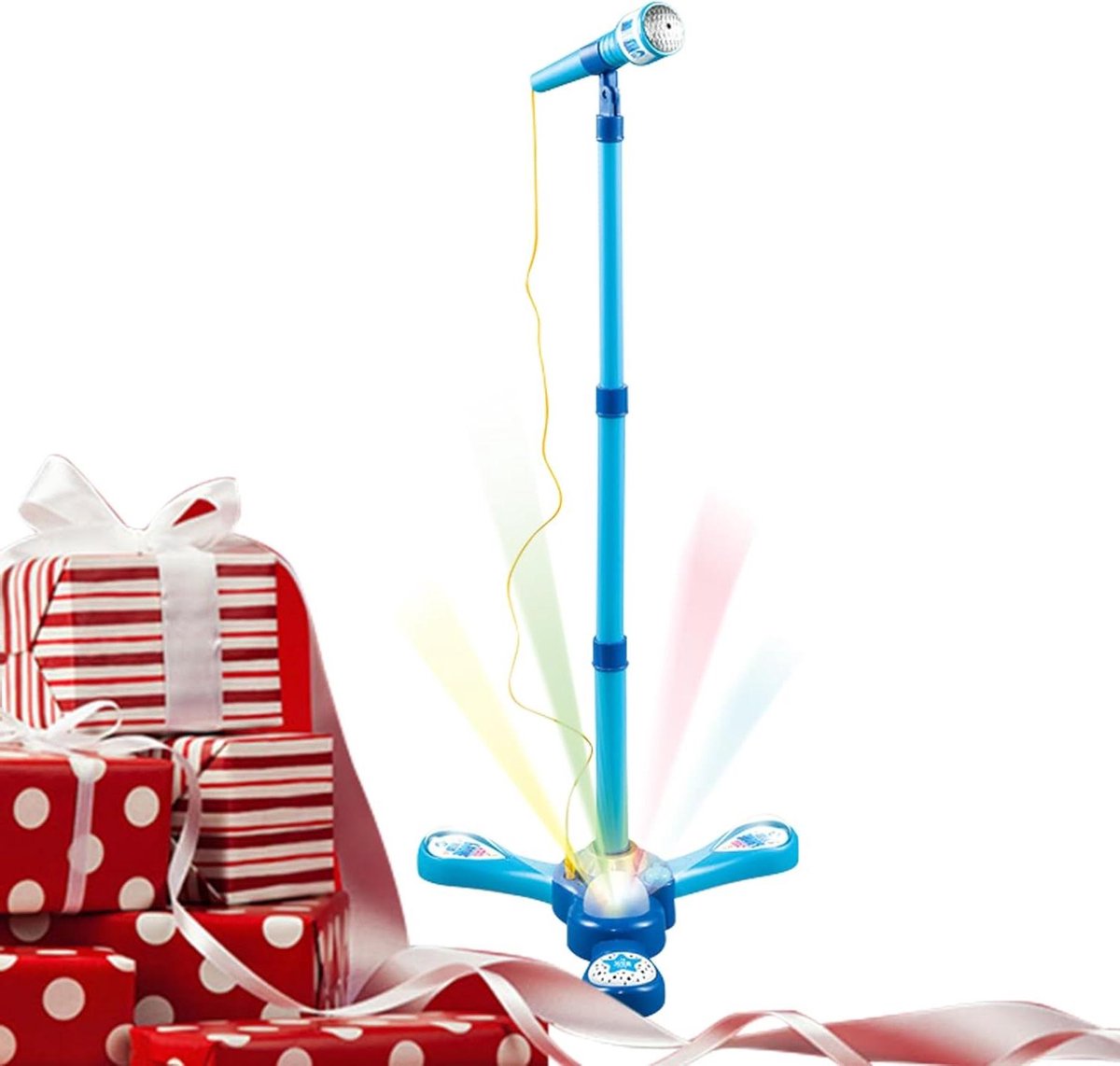 Microfoon Speelgoed - Karaoke Microfoon - Zingen en Optreden - Met Lichteffecten - Verstelbaar - Blauw