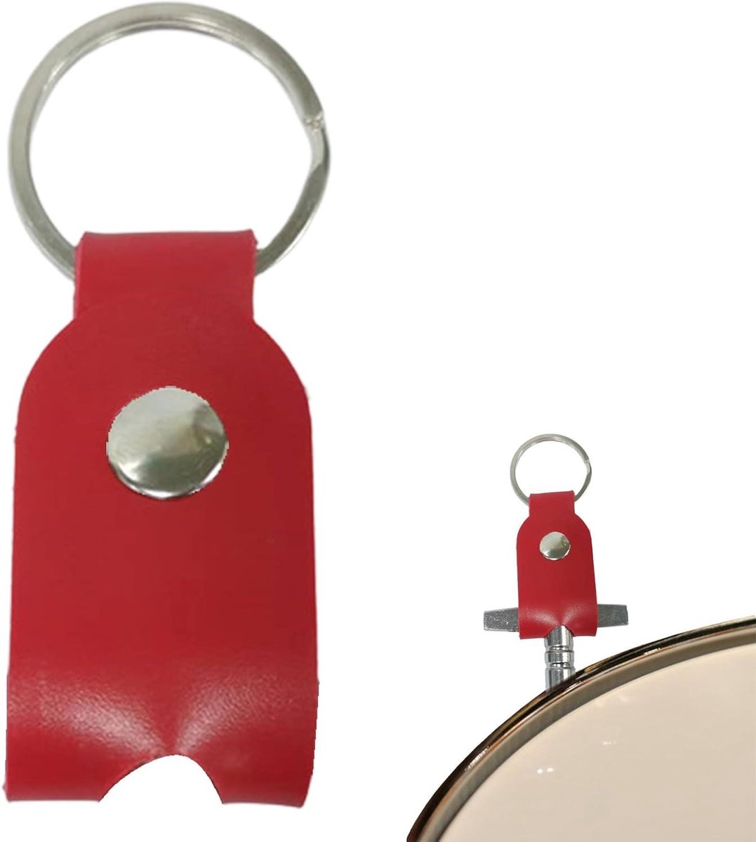 Drumsleutel Etui - Percussie Houder - Drum Stemmen - Leer Materiaal - 19x17x2 cm - Rood