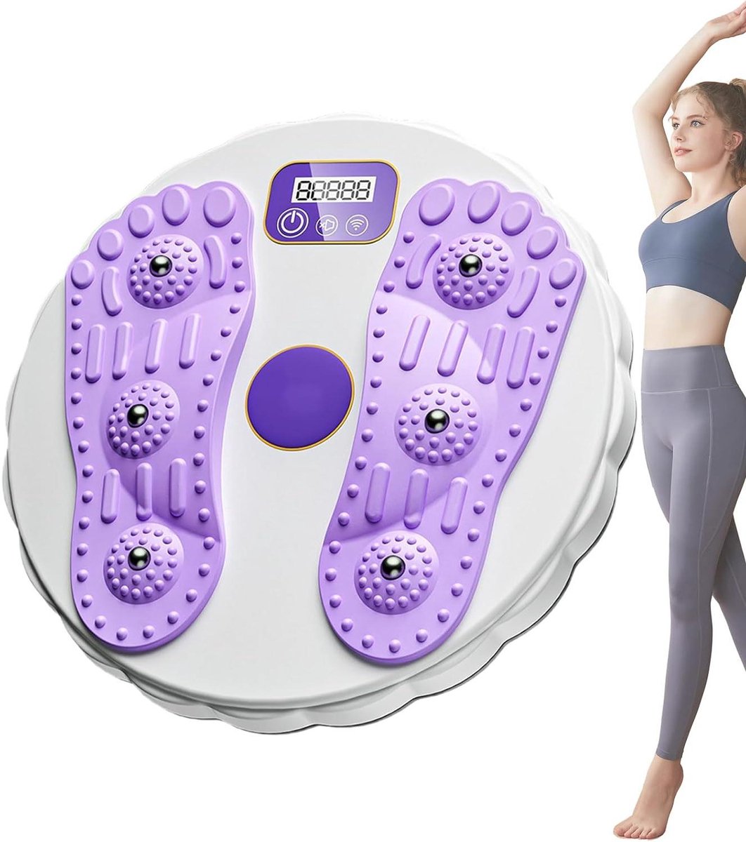 Twist Balance Board - Core Trainer - Thuis Fitness - Met LCD Display - 27 cm Diameter - Paars