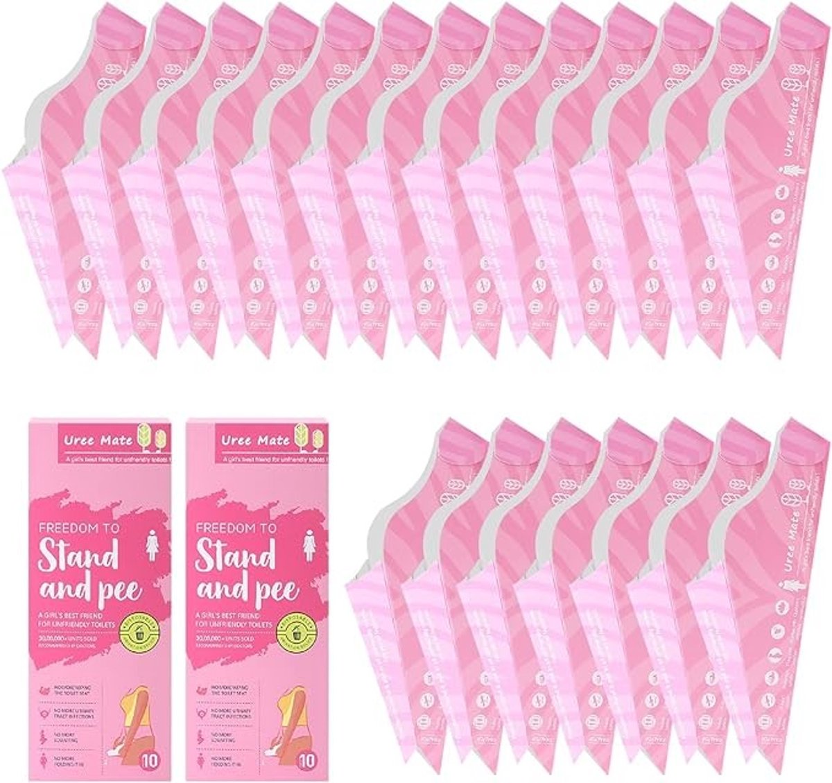 20 stuks Wegwerp Urinoir voor Dames - Draagbare Pipi Trechter - Kleurrijke Verpakking - Waterdicht - Voor Reizen en Outdoor