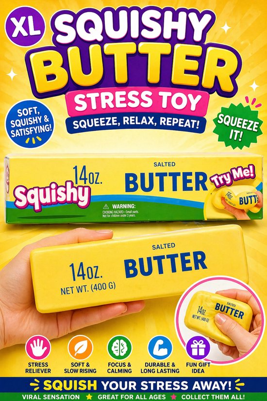 DIANLIANG 2 Pièces Anti Stress Butter XXL Beurre Stick