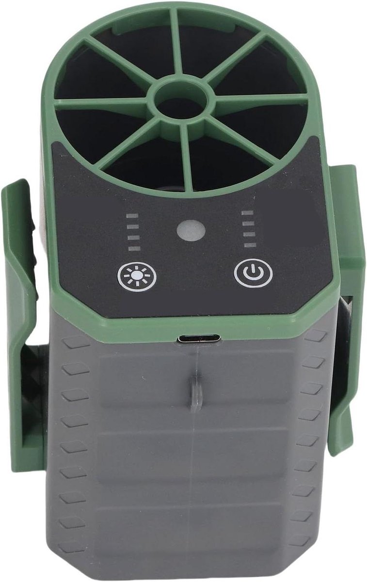 Riem Ventilator - Draagbare Koeler - Buitenactiviteiten - Vier Snelheden - 8000mAh - OD Groen