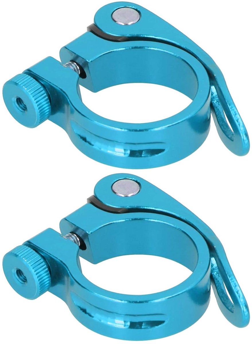 Fietszadelklem - Zadelpenklem Quick Release - Fietszadel Verstellen - Lichtgewicht Aluminium - Diameter 35 mm - Blauw