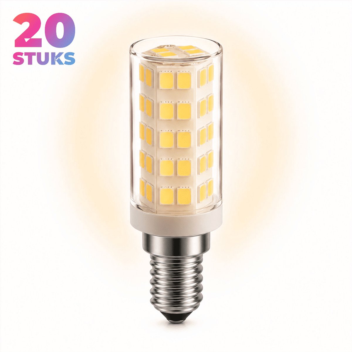 20x Mini Led-lamp E14 - 5W - Koel Wit Licht (4000K) - 465 lm - 30 jaar - Niet Dimbaar - Afzuigkaplamp, Koelkastlamp