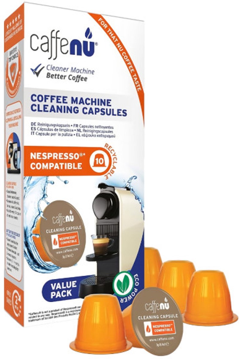 Caffenu Reinigingscups voor Nespresso Original - 10 Reinigingscapsules - Koffiemachine Reiniger - Verbetert Smaak & Levensduur Koffiezetapparaat thumbnail 8