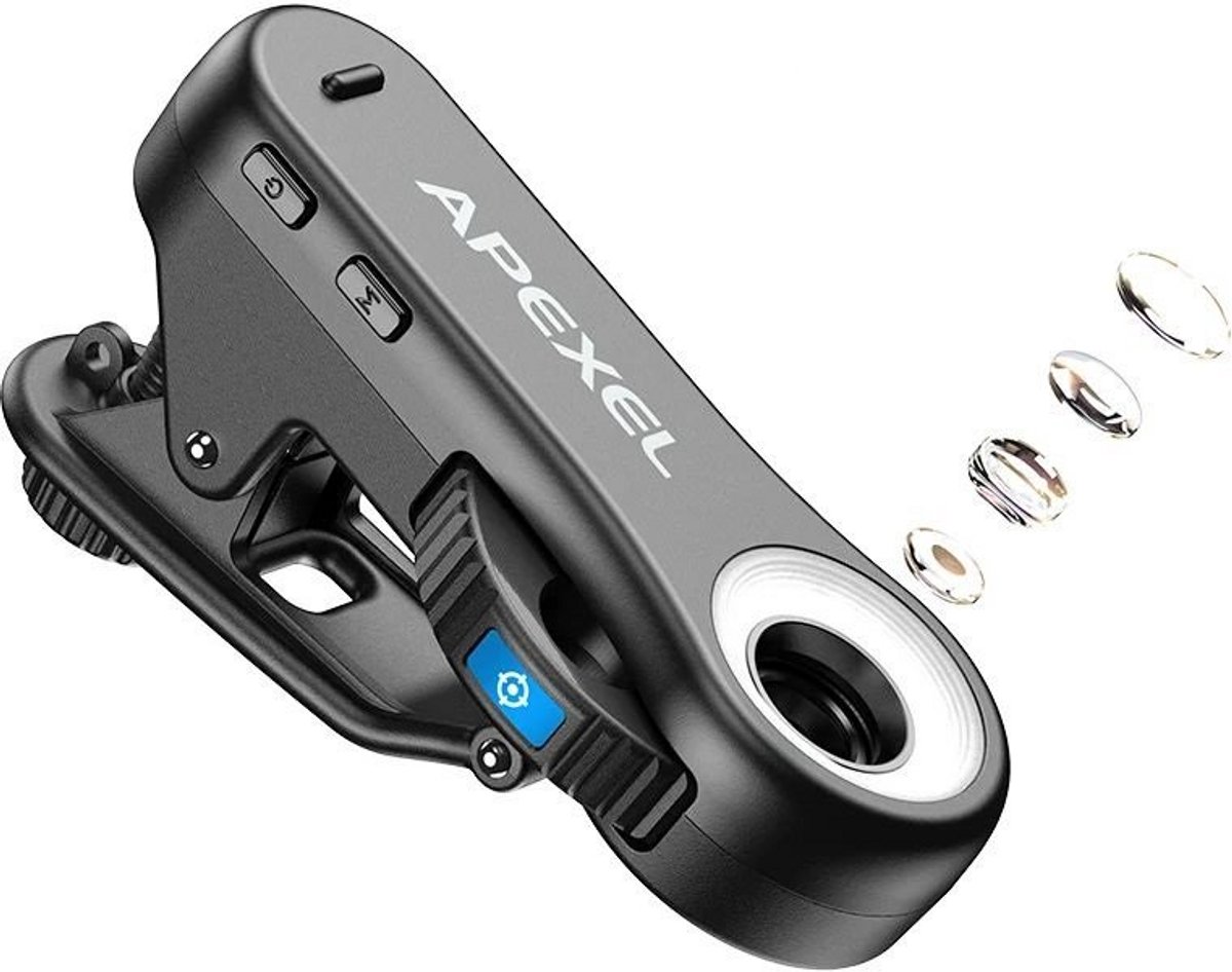 DrPhone APEX EclipseLens – 40x/80x/120x Telefoon Microscoop Lens met UV & LED Licht – Clip-On Macro Lens