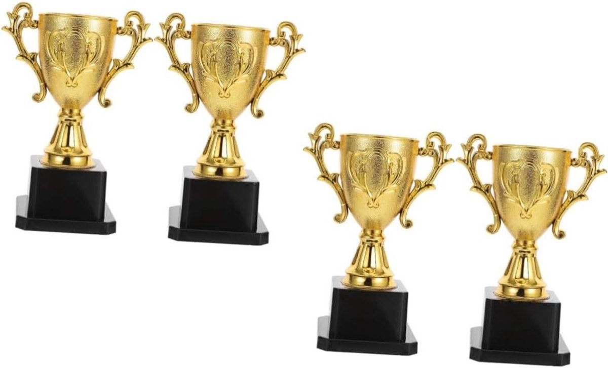 Kinder Trofee - Prijzen Bekers - Wedstrijden Winnen - Lichtgewicht Plastic - 14.3x9CM - Goud