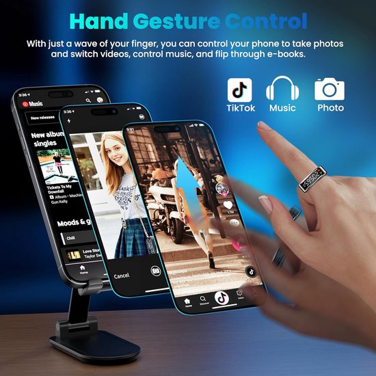 Smart Ring - Slimme - Slaapmonitoring Hartslag en Bloeddruk - Oplaadbaar van Smart++) — afbeelding 5
