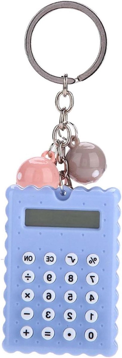 Mini Rekenmachine - Zakformaat - Snel Berekenen - Met Sleutelhanger - 8-bits Display - Groen