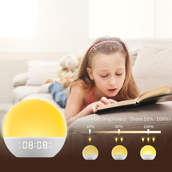 Wekker met Licht - Natuurlijke Wekker - Zacht Wakker Worden - Zonsopgang Simulatie - 1 kg - One Color — afbeelding 4